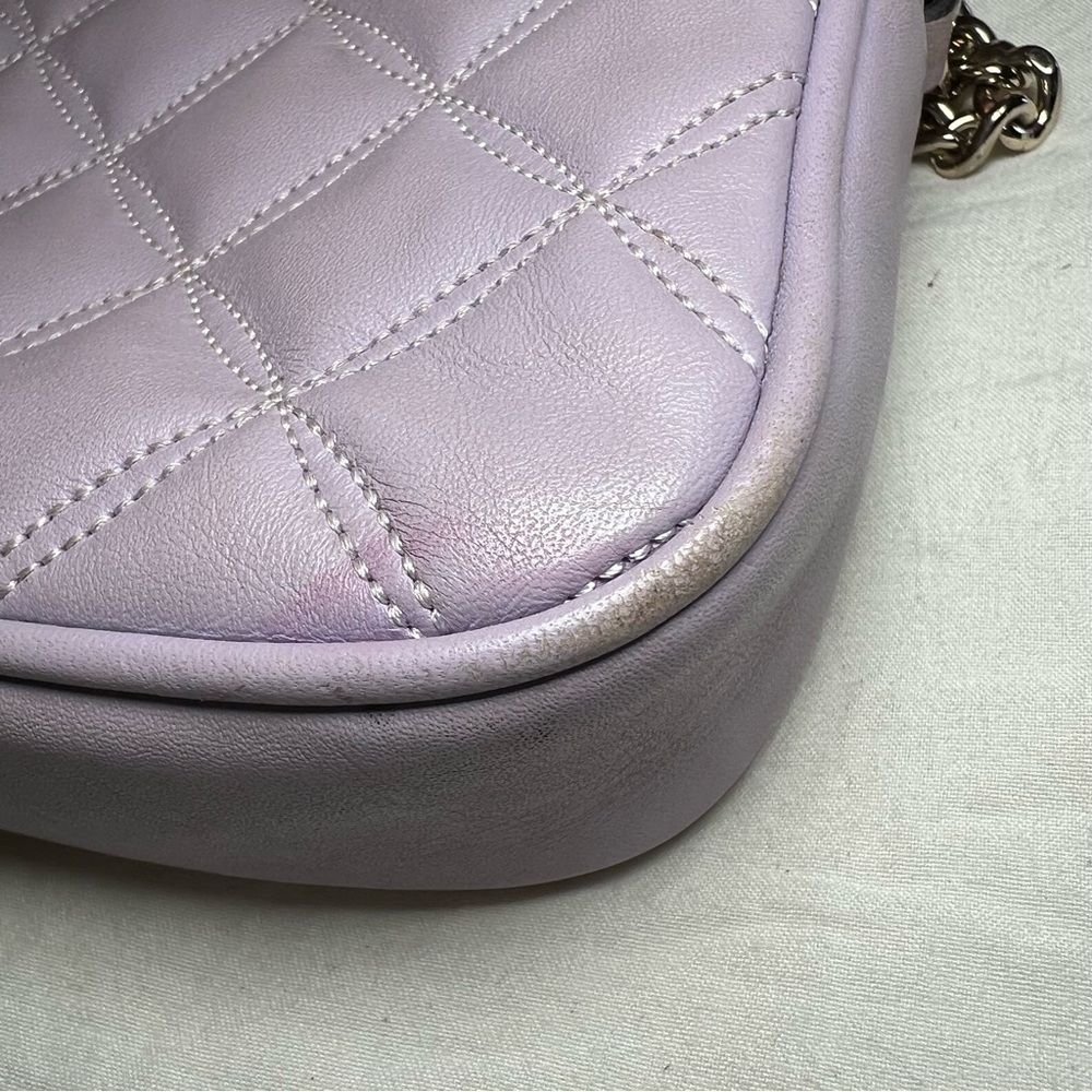 Kate Spade Carey Mini Quilted Crossbody Purse Chain Strap - Lilac / Light Purple - Picture 7 of 16